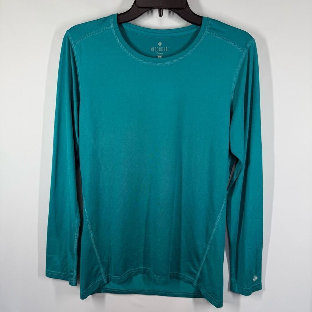 A15 Med couture layers teal long sleeve top size small